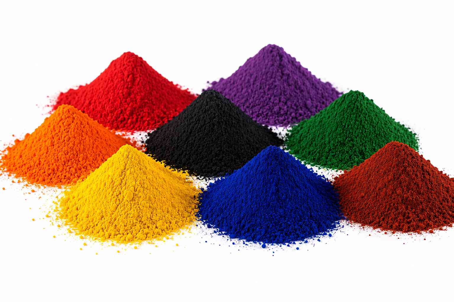 industrial inorganic pigment powders in multiple colors