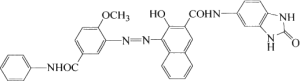 Molecular structure formula of pigment red 176