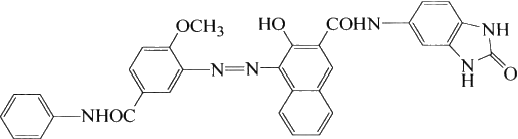 Molecular structure formula of pigment red 176