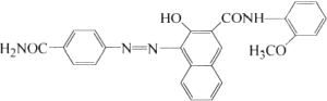 Molecular structure formula of pigment red 266