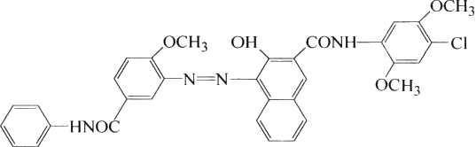 Molecular structure formula of pigment red 146
