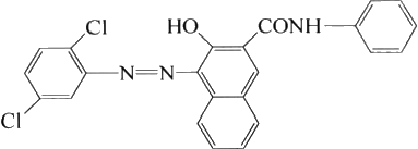 Molecular structure formula of pigment red 2