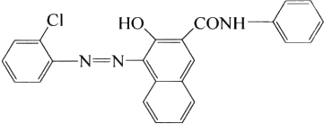Molecular structure formula of pigment red 21