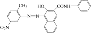 Molecular structure formula of pigment red 22