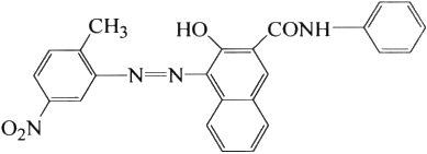Molecular structure formula of pigment red 22
