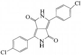Molecular structure formula of pigment red 254