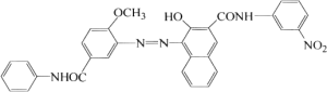 Molecular structure formula of pigment red 31