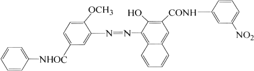 Molecular structure formula of pigment red 31