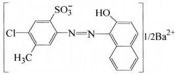 Molecular structure formula of pigment red 53:1