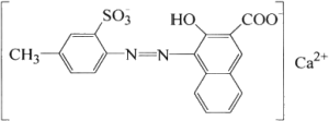Molecular structure formula of pigment red 57:1