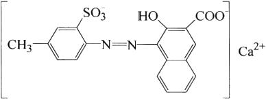 Molecular structure formula of pigment red 57:1
