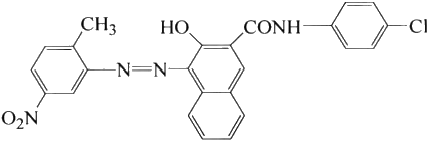 Molecular structure formula of pigment red 8