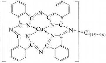 Molecular structure formula of pigment green 7