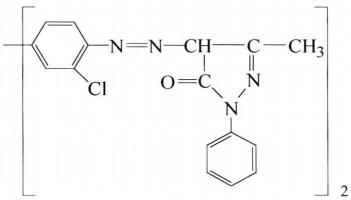 Molecular structure formula of pigment orange 13