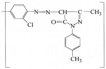 Molecular structure formula of pigment orange 34