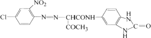 Molecular structure formula of pigment orange 36