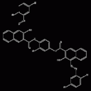 Molecular structure formula of Pigment Red 144