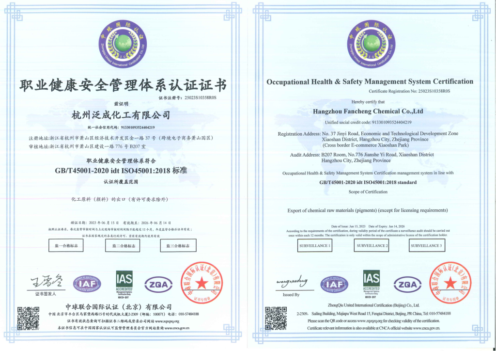 ISO45001 CERTIFICATE
