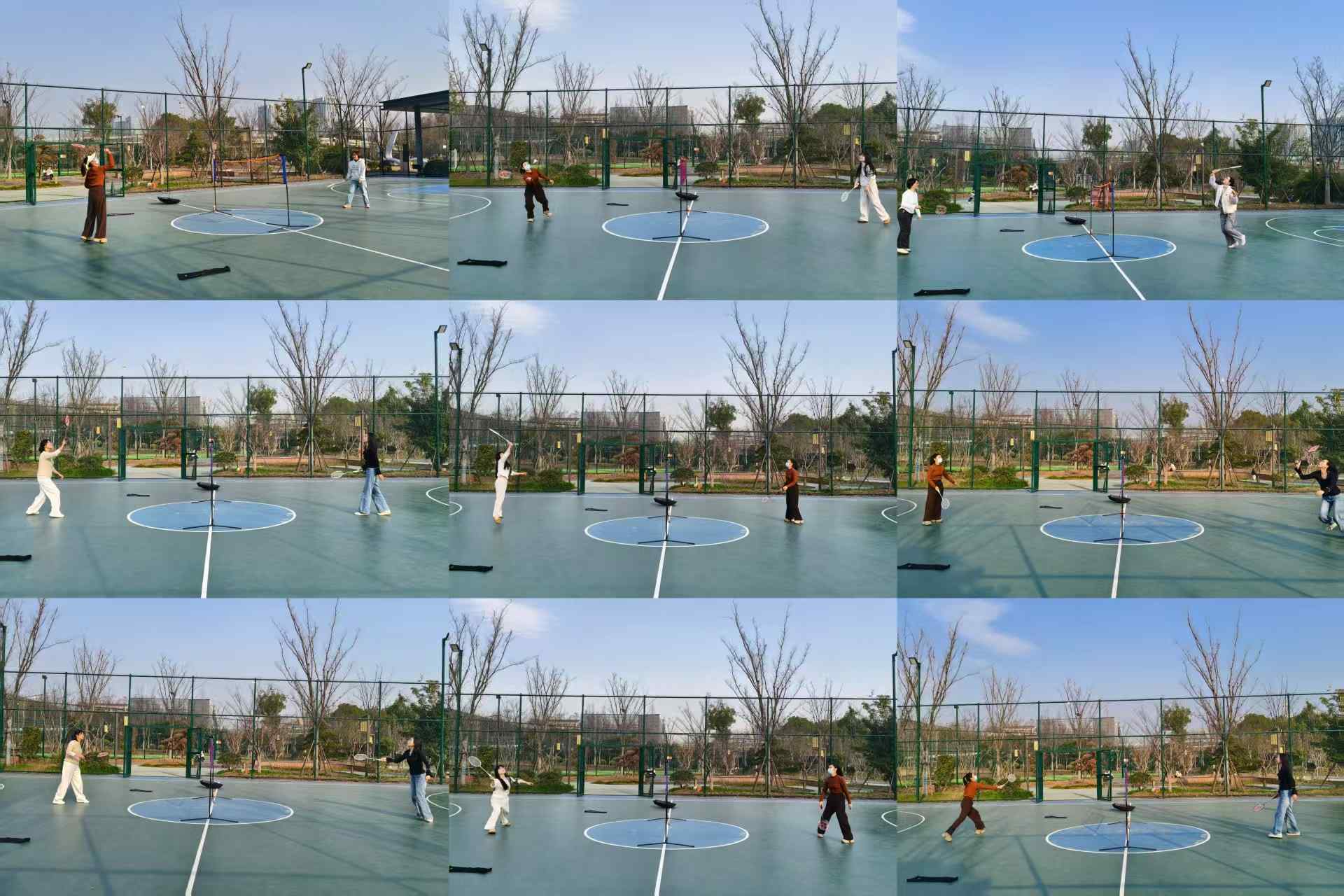 Fineland Chem team badminton activity with colleagues playing friendly matches outside the office 2