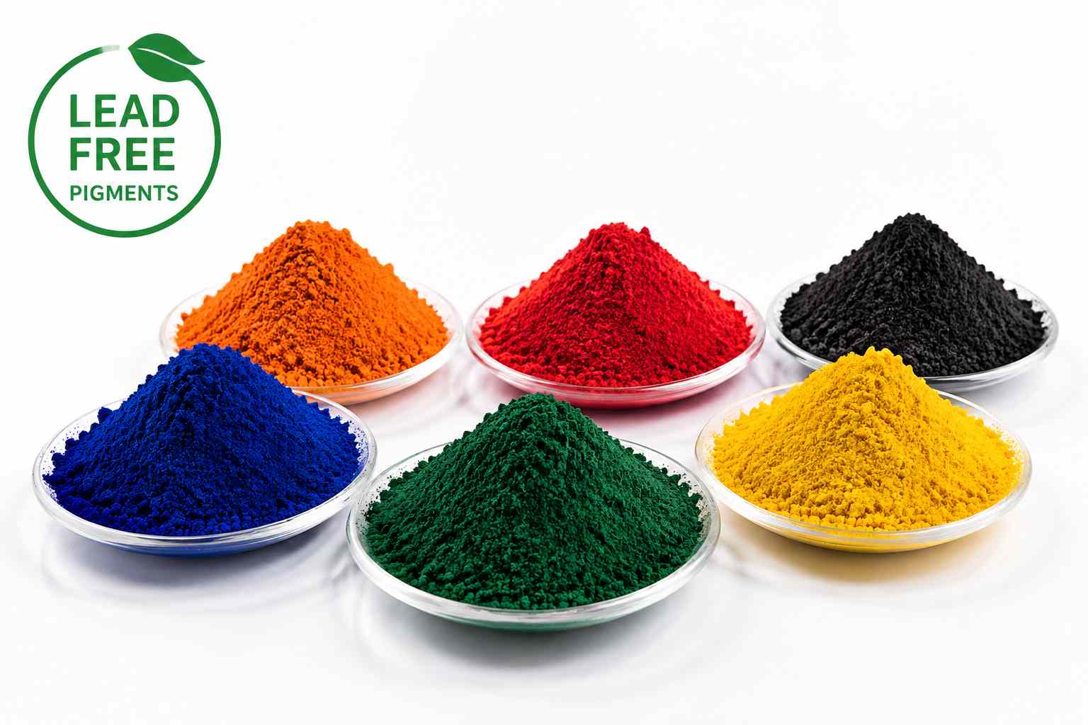 lead-free pigment powders in containers