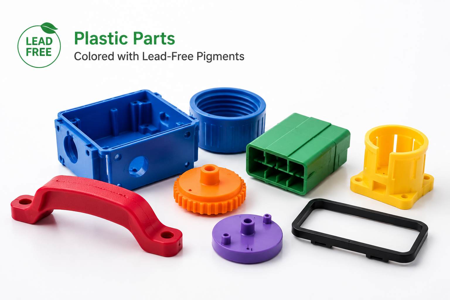 plastic parts colored with lead-free pigments