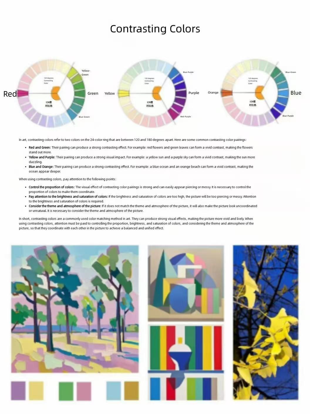 Contrasting Colors Color Theory Chart