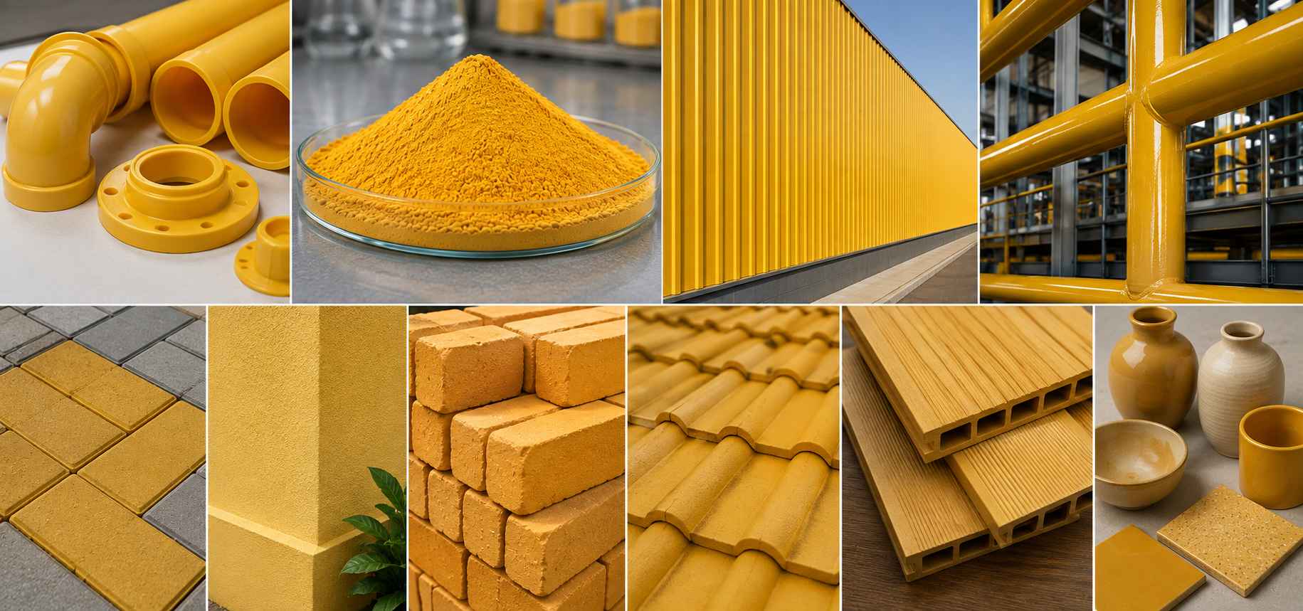 Heat Resistance Iron Oxide Yellow Pigment Used in Plastics, Coatings and Construction Materials