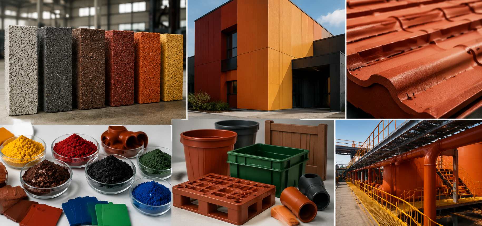 Industrial applications of iron oxide pigments in coatings concrete and plastics