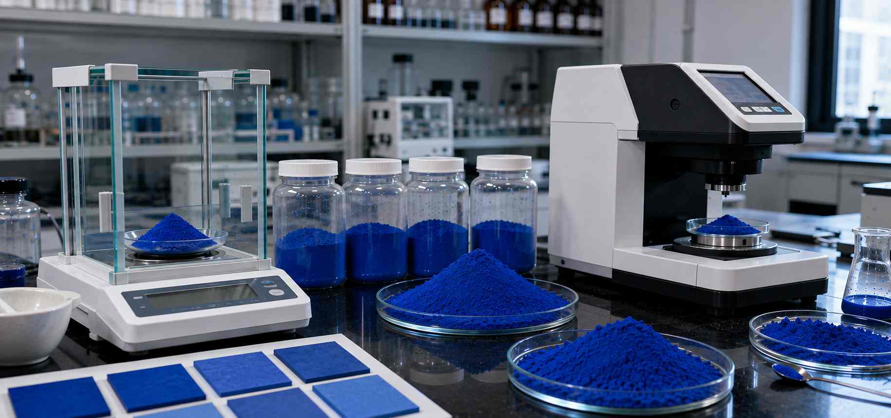 Iron Oxide Blue Pigment Quality Control and Color Testing