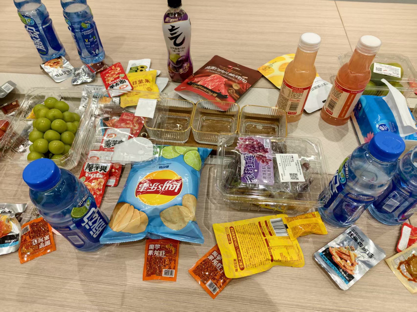 Snacks and drinks at Fineland Chem monthly sharing session