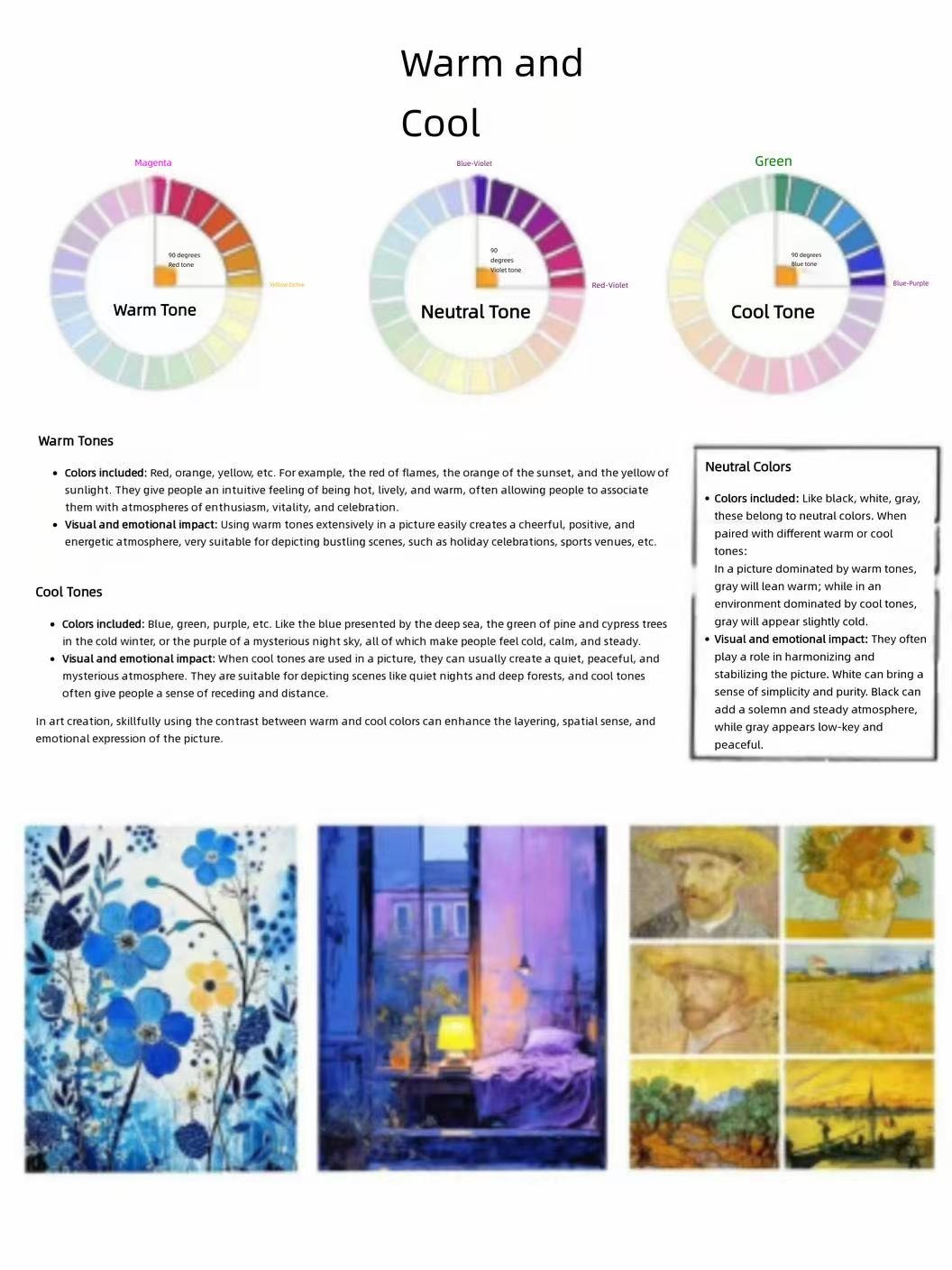 Warm Cool Neutral Colors Color Theory Chart