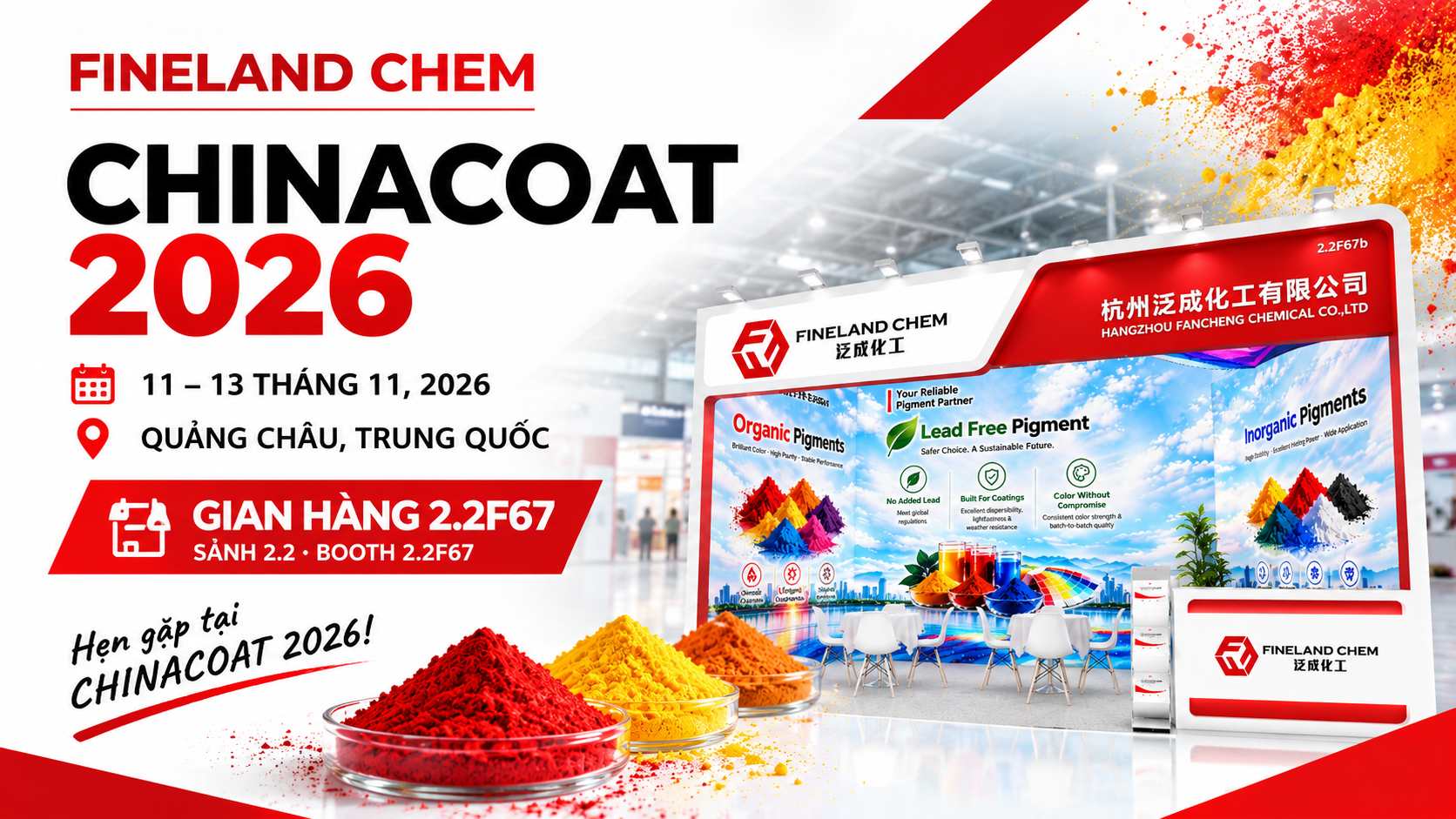 Fineland Chem tham gia triển lãm CHINACOAT 2026 tại Quảng Châu
